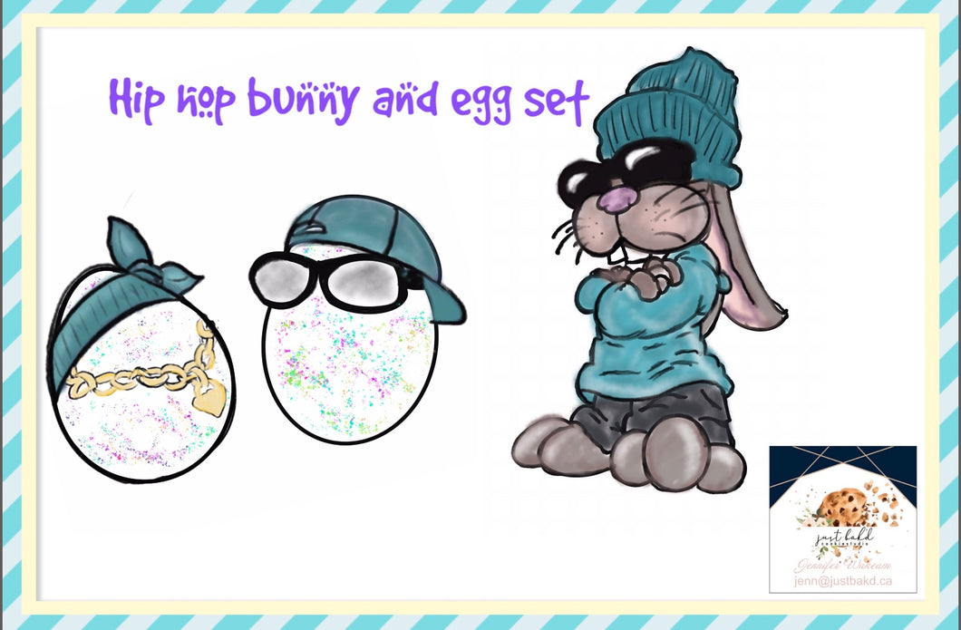 Hip Hop Bunny & Egg 3 Piece Set