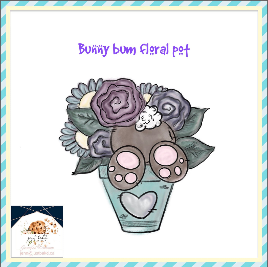 Bunny Bum Floral Pot