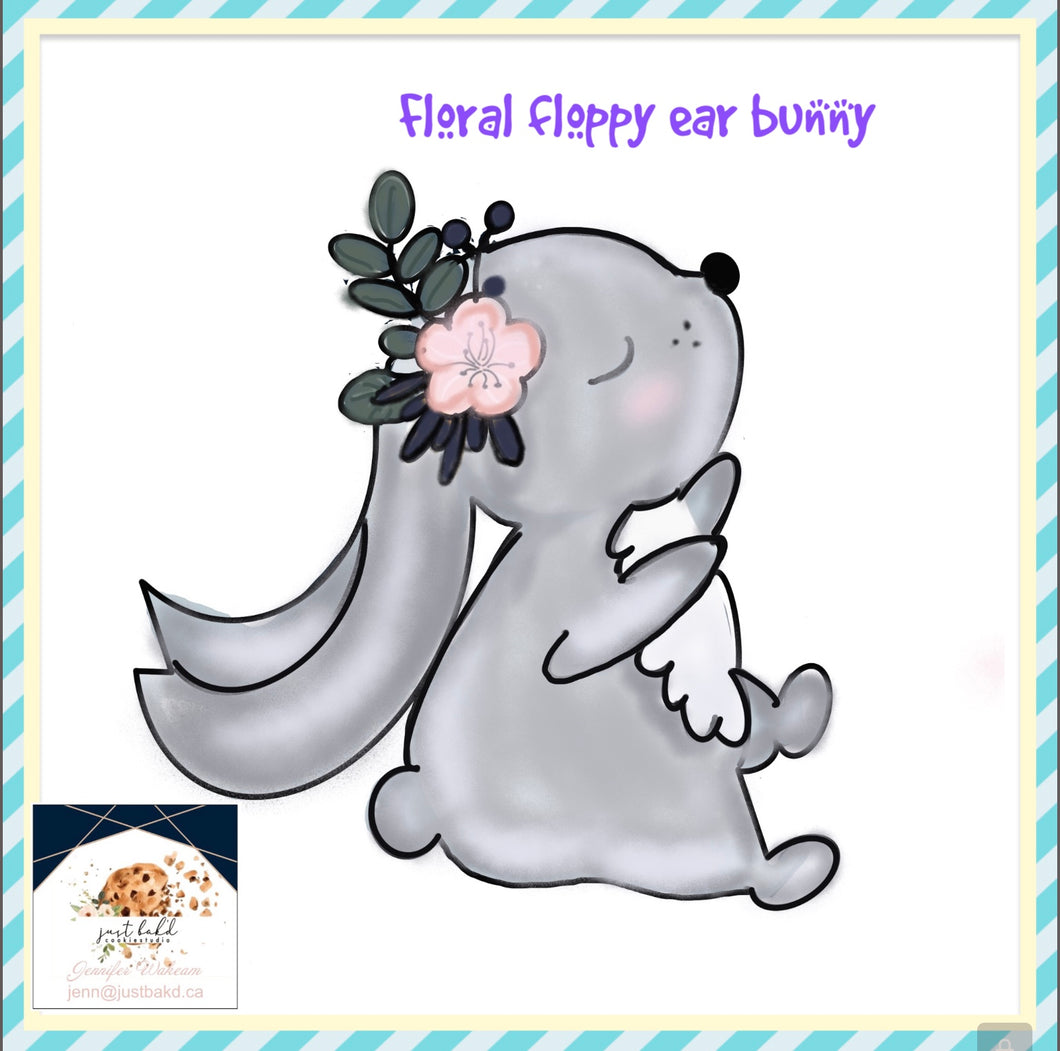 Floral Floppy Ear Bunny